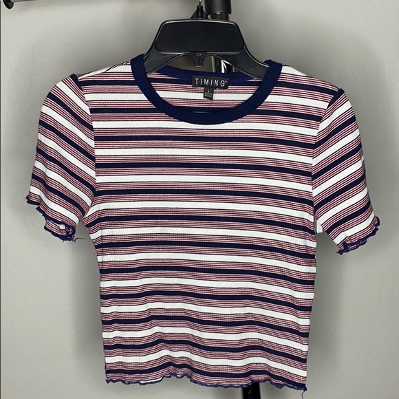 Timing Tops - 🚩 3 for $18 Timing Stripe Crop
